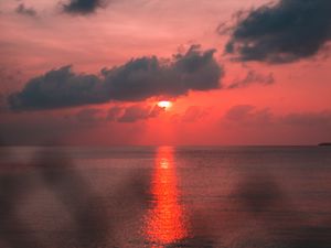 Preview wallpaper sea, horizon, sunset, sky, sun