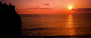 Preview wallpaper sea, horizon, sunset, sky, clouds