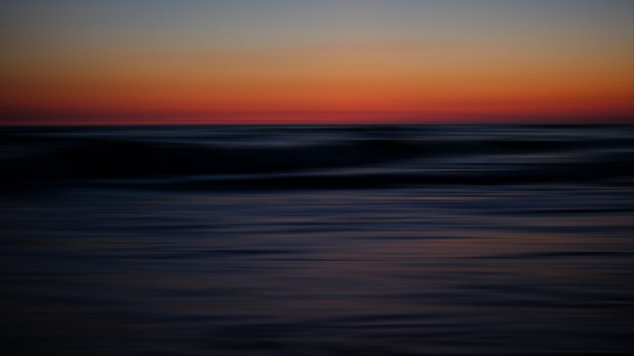 Wallpaper sea, horizon, sunset, waves, sky