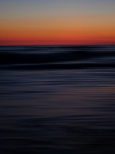 Preview wallpaper sea, horizon, sunset, waves, sky