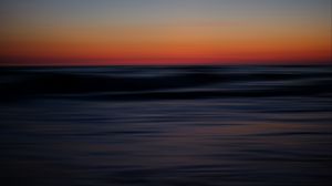 Preview wallpaper sea, horizon, sunset, waves, sky