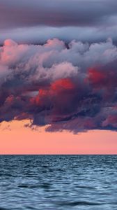 Preview wallpaper sea, horizon, sunset, clouds, water