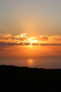 Preview wallpaper sea, horizon, sunset, sun, dark