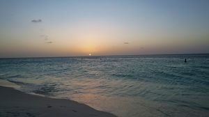 Preview wallpaper sea, horizon, sunset, coast