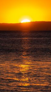 Preview wallpaper sea, horizon, sunset, sun
