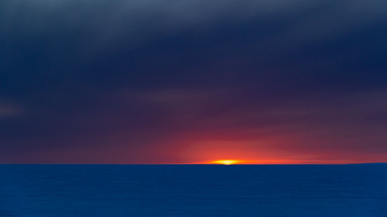 Wallpaper sea, horizon, sunset, dark, landscape