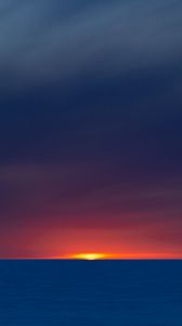 Preview wallpaper sea, horizon, sunset, dark, landscape