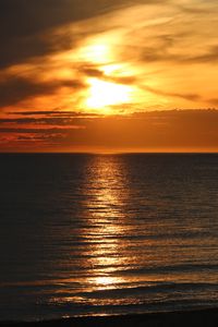 Preview wallpaper sea, horizon, sunset, dark, nature