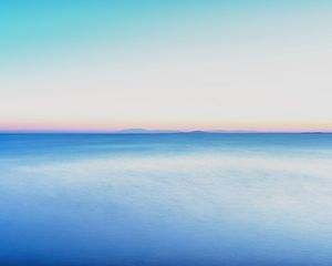 Preview wallpaper sea, horizon, view, minimalism, blue