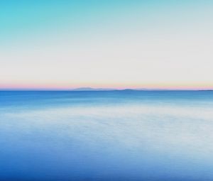 Preview wallpaper sea, horizon, view, minimalism, blue