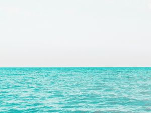 Preview wallpaper sea, horizon, waves, minimalism, water, ripples