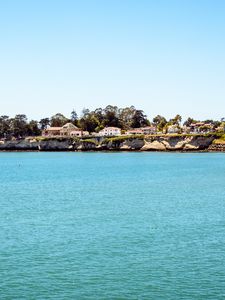 Preview wallpaper sea, houses, island, buildings