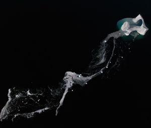 Preview wallpaper sea, iceberg, aerial view, black