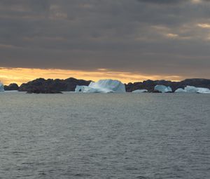 Preview wallpaper sea, iceberg, stones, landscape