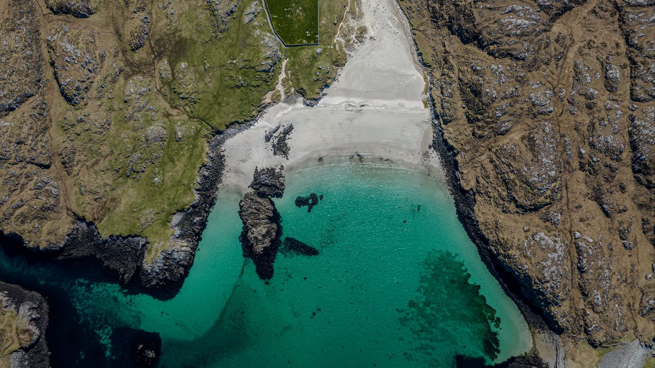Wallpaper sea, island, bay, aerial view