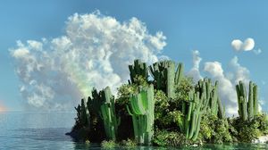 Preview wallpaper sea, island, cactus