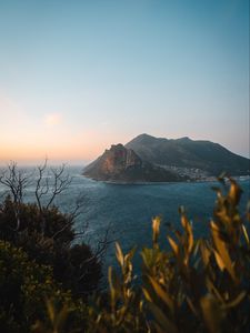 Preview wallpaper sea, island, city, aerial view, nature