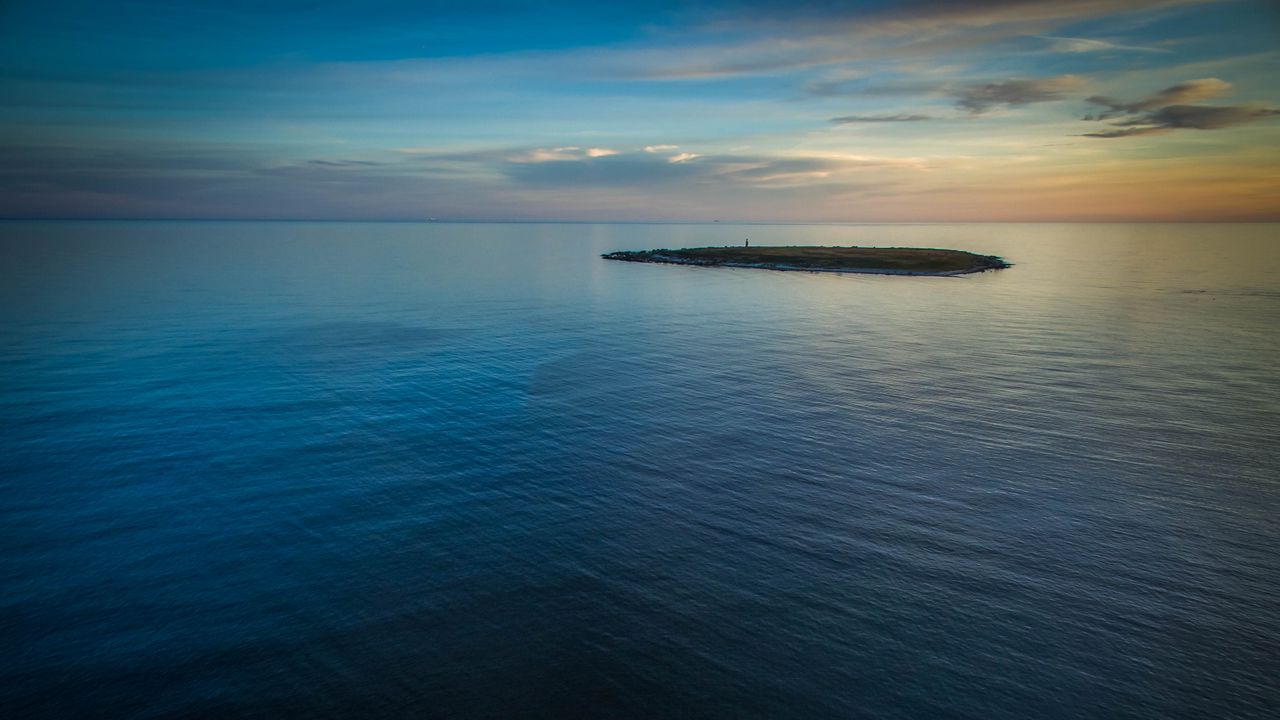 Wallpaper sea, island, evening, nature