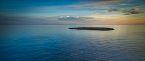 Preview wallpaper sea, island, evening, nature