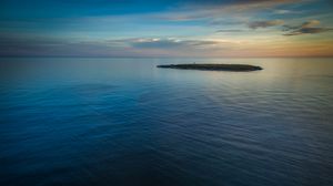 Preview wallpaper sea, island, evening, nature