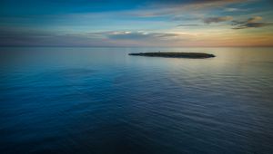 Preview wallpaper sea, island, evening, nature