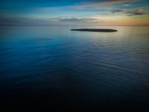 Preview wallpaper sea, island, evening, nature