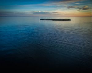 Preview wallpaper sea, island, evening, nature