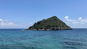 Preview wallpaper sea, island, hills, landscape, nature