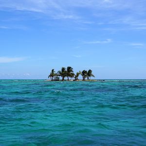 Preview wallpaper sea, island, palm trees, landscape