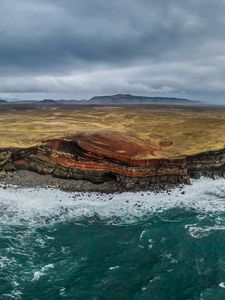 Preview wallpaper sea, island, rocks, cave, landscape