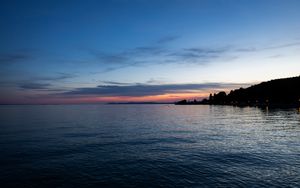 Preview wallpaper sea, island, silhouette, twilight