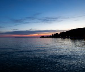 Preview wallpaper sea, island, silhouette, twilight