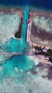 Preview wallpaper sea, lagoon, aerial view, canal, coast