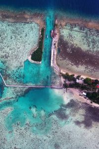 Preview wallpaper sea, lagoon, aerial view, canal, coast