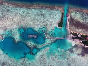 Preview wallpaper sea, lagoon, aerial view, canal, coast