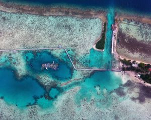 Preview wallpaper sea, lagoon, aerial view, canal, coast