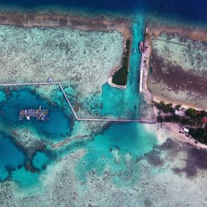 Preview wallpaper sea, lagoon, aerial view, canal, coast