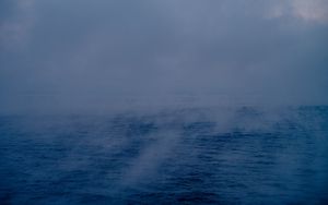 Preview wallpaper sea, landscape, fog, blue, morning