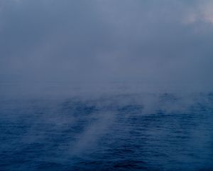 Preview wallpaper sea, landscape, fog, blue, morning