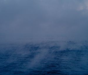 Preview wallpaper sea, landscape, fog, blue, morning