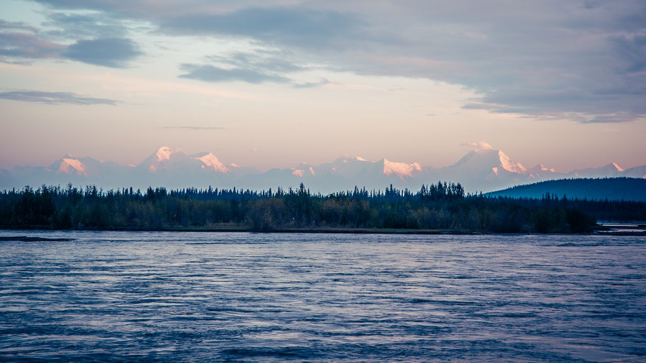 Wallpaper sea, landscape, mountains, trees, nature