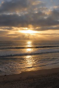 Preview wallpaper sea, landscape, nature, sunset, waves