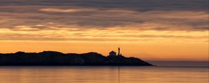 Preview wallpaper sea, lighthouse, sunset