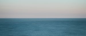Preview wallpaper sea, moon, horizon, twilight, minimalism