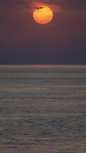 Preview wallpaper sea, moon, horizon, night