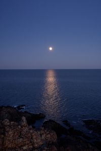 Preview wallpaper sea, moon, water, reflection, night, nature