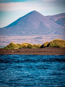 Preview wallpaper sea, mountain, trees, island