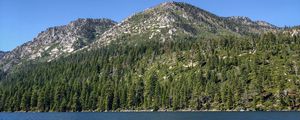 Preview wallpaper sea, mountain, trees, landscape