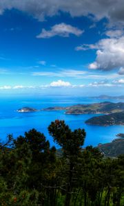 Preview wallpaper sea, mountains, aerial view, landscape, italy