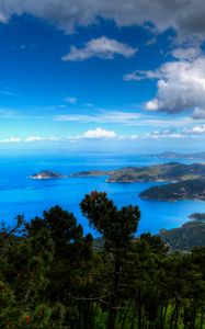 Preview wallpaper sea, mountains, aerial view, landscape, italy